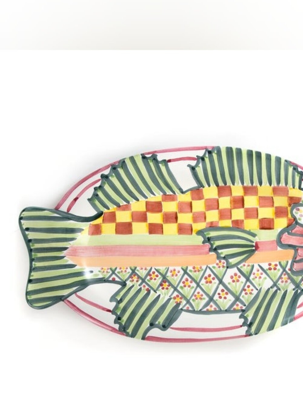 Mackenzie Childs Fish Serving Platter .